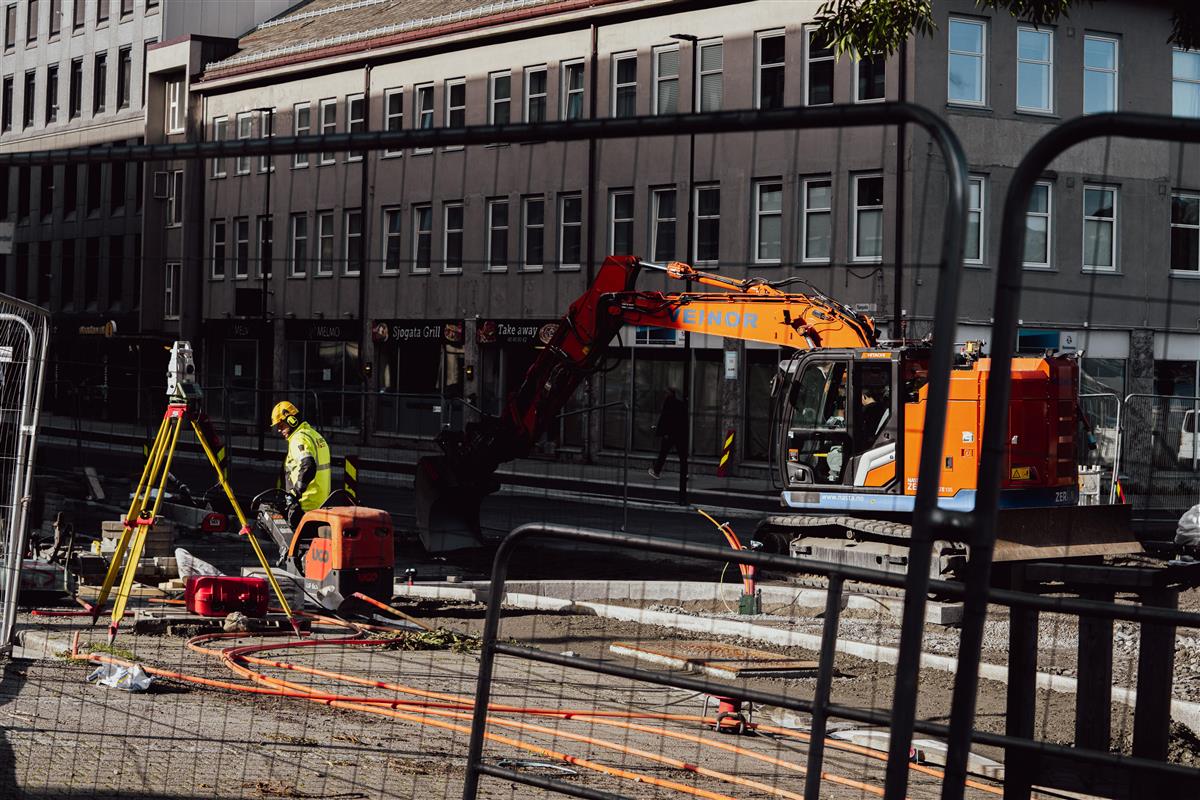 anleggsområde i Sjøgata - Klikk for stort bilde