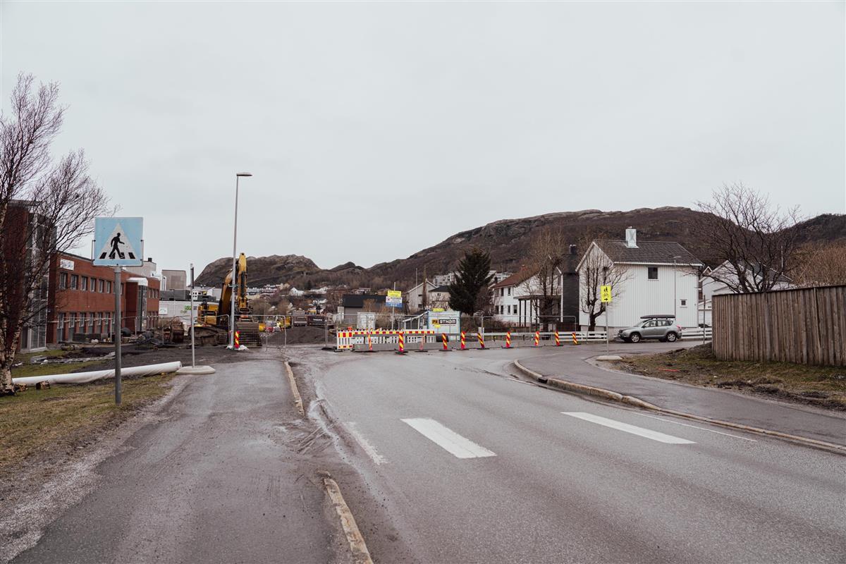 Boliggate med anleggsarbeid. Foto - Klikk for stort bilde